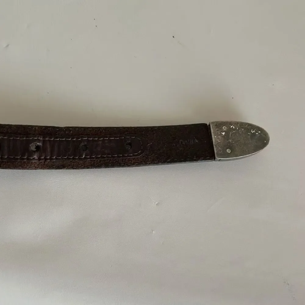 Brighton Onyx Golf Belt Mens Leather Golfer Concho Brown Black Size 38 12000